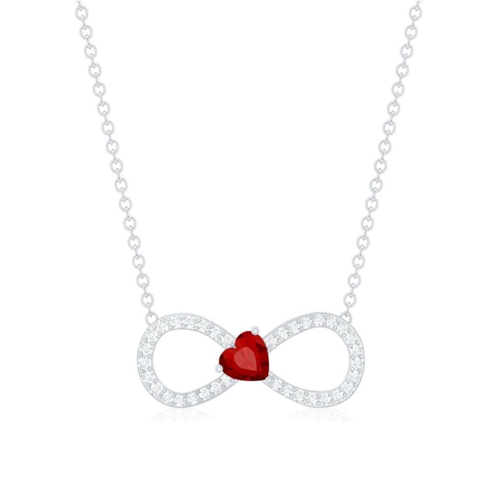 14k Diamond Ruby Infinity Necklace